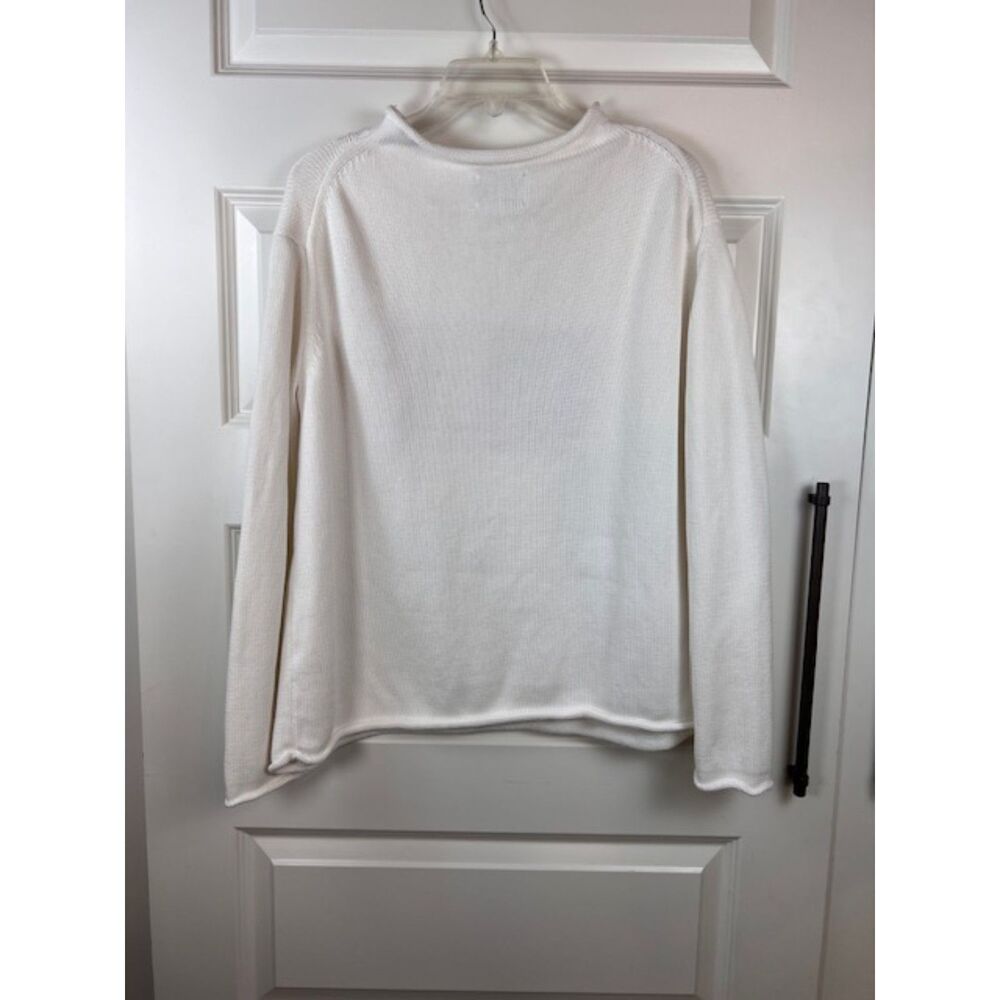 Tuckernuck Ivory Cotton Rollneck Americana Sweater Small Preppy Coastal - Picture 5 of 5